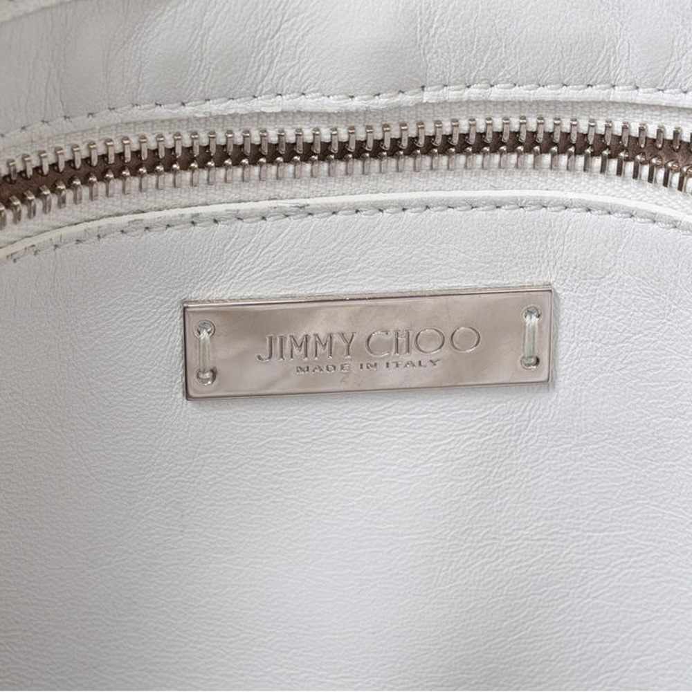Jimmy Choo Sasha Tote Bag, Star Punching Python Leather, White - Picture 7 of 7